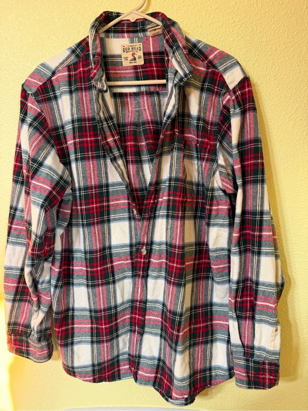 RedHead Plaid Button-Down Shirt in Red, Green & White